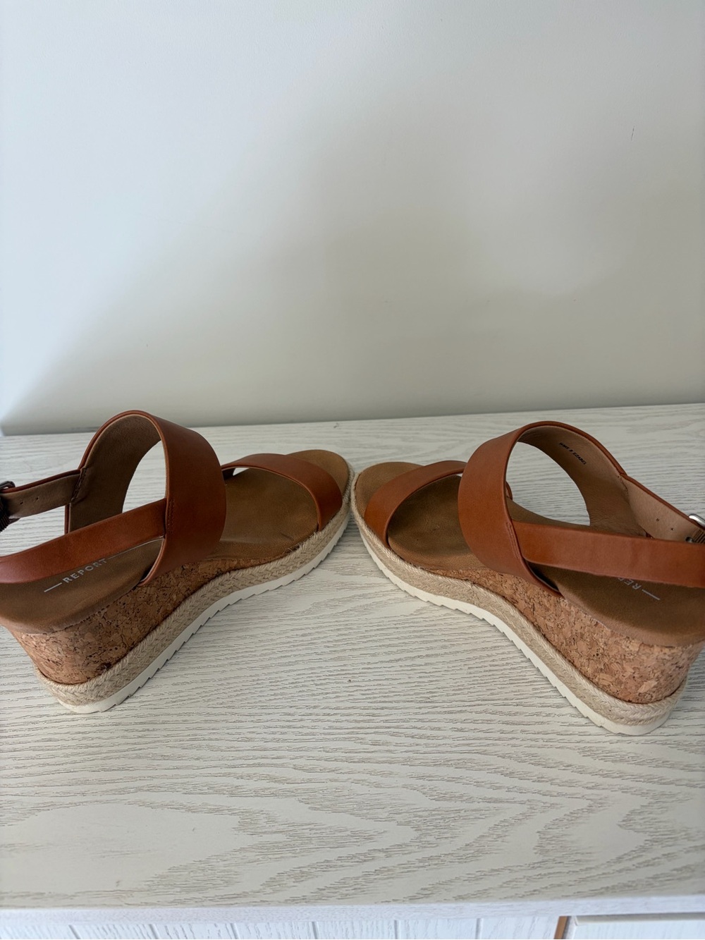 Report Brown Tan Wedge Sandals — Cork Platform Espadrilles - Picture 7 of 9